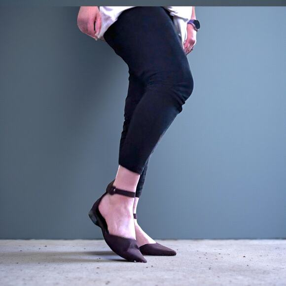 Burgundy Express Block Flats With Ankle Strap 7 - Picture 1 of 13